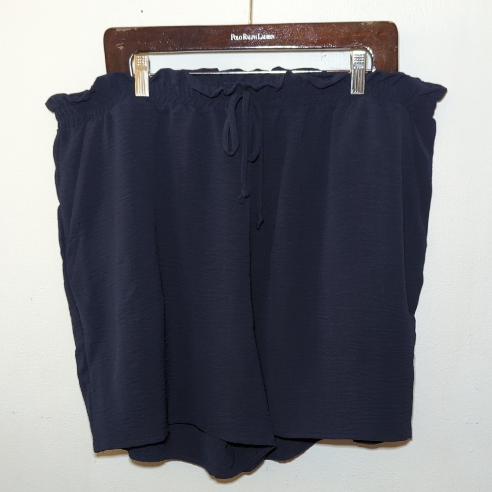 Chicsoul Lightweight Navy Blue Shorts with Drawstring Waist Women's Size 3XL